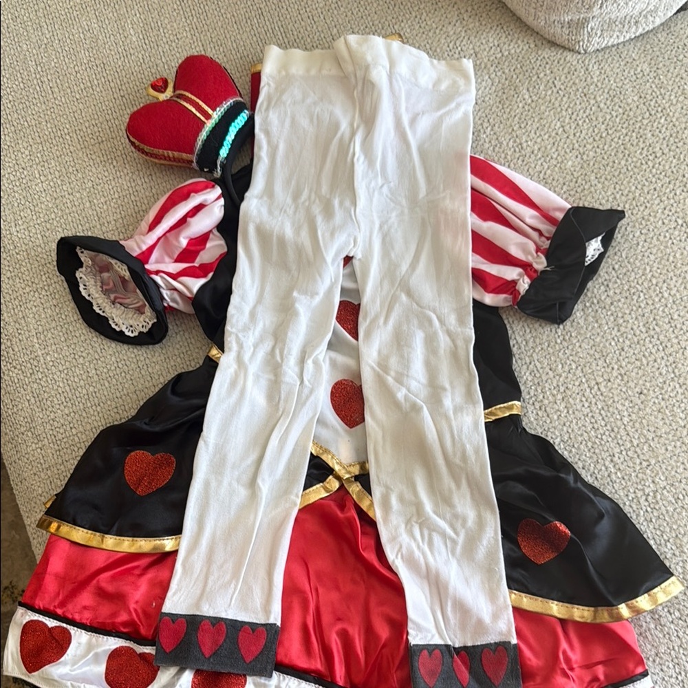 Disney Red Black and White Queen of Hearts Costume with Headband - Picture 7 of 7